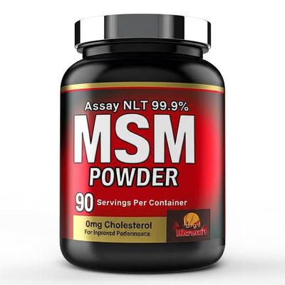 Assay NLT 99.9% MSM Powder 90 Servings Per Container 0mg Cholesterol for Improved Performance